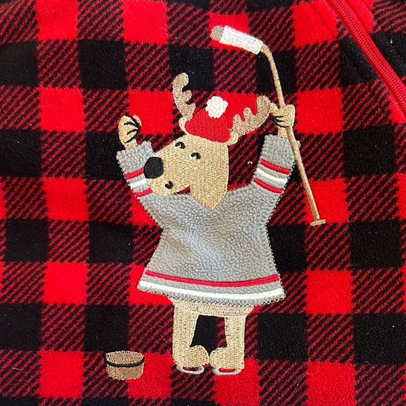 Pekkle - Red and Black Kids Fleece Pajamas - Picture 3 of 4